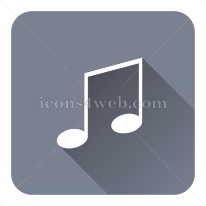 Music flat icon with long shadow vector – web page icon - Icons for website