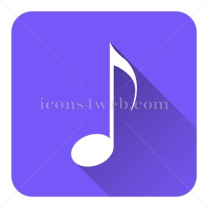 Musical note flat icon with long shadow vector – stock icon - Icons for website