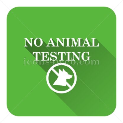 No animal testing flat icon with long shadow vector – internet icon - Icons for website