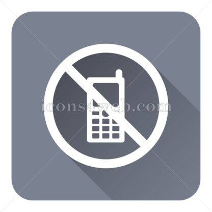 No cell phone flat icon with long shadow vector – web button - Icons for website