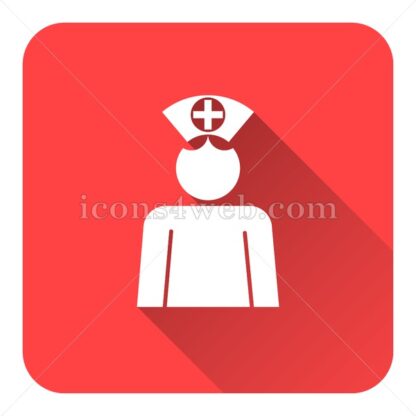Nurse flat icon with long shadow vector – royalty free icon - Icons for website