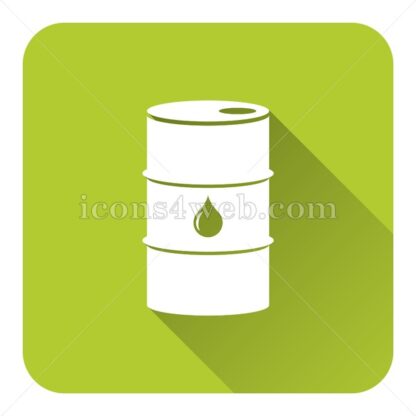 Oil barrel flat icon with long shadow vector – web button - Icons for website