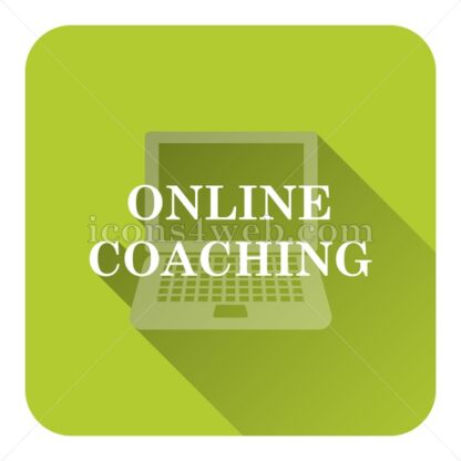 Online coaching flat icon with long shadow vector – icon website - Icons for website