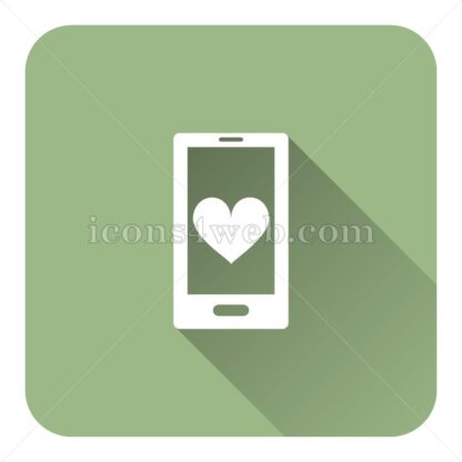 Online dating flat icon with long shadow vector – flat button - Icons for website