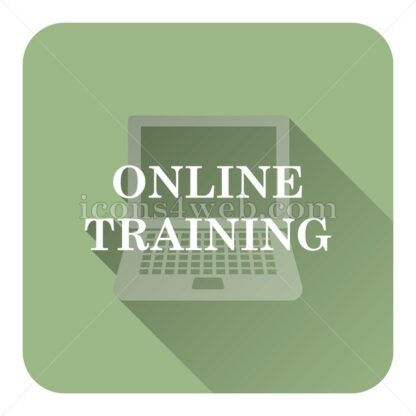 Online training flat icon with long shadow vector – icon website - Icons for website