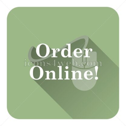 Order online flat icon with long shadow vector – vector button - Icons for website