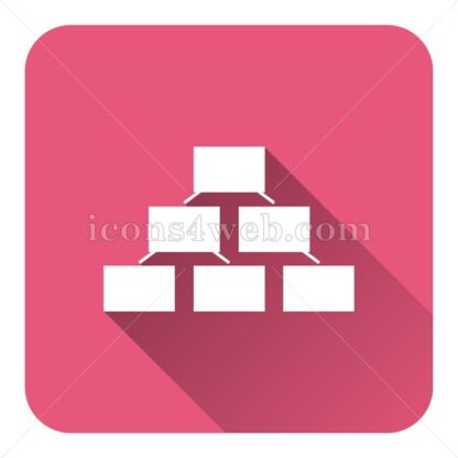 Organizational chart flat icon with long shadow vector – website icon - Icons for website