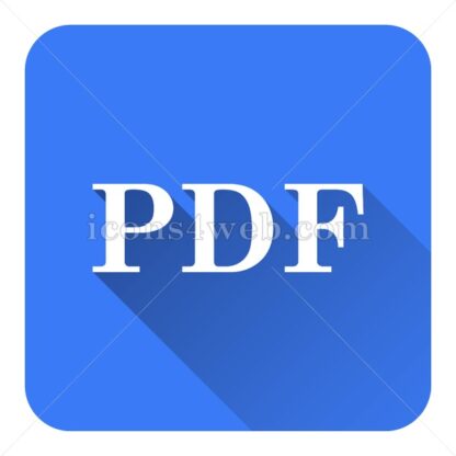 PDF flat icon with long shadow vector – icons for website - Icons for website