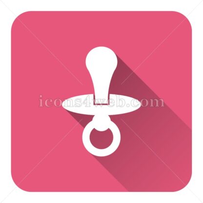 Pacifier flat icon with long shadow vector – web button - Icons for website