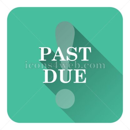 Past due flat icon with long shadow vector – website button - Icons for website