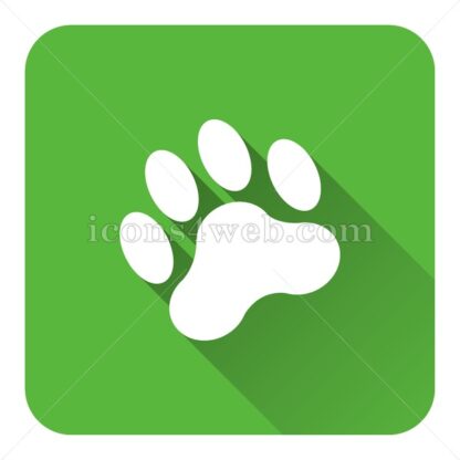 Paw print flat icon with long shadow vector – web icon - Icons for website
