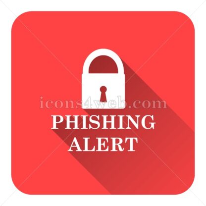 Phishing alert flat icon with long shadow vector – flat button - Icons for website