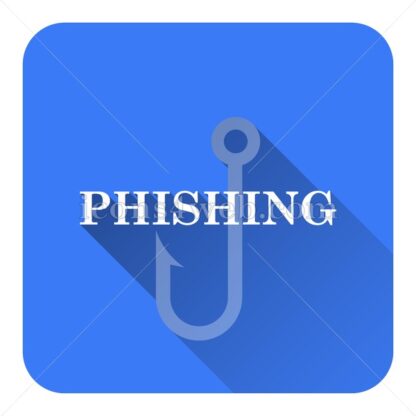 Phishing flat icon with long shadow vector – flat button - Icons for website