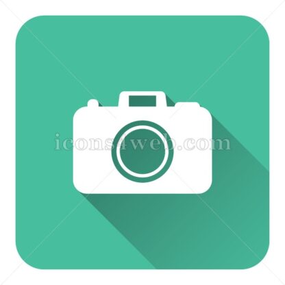 Photo camera flat icon with long shadow vector – web icon - Icons for website