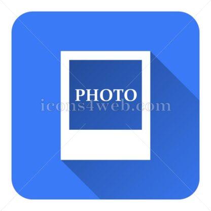 Photo flat icon with long shadow vector – icon for website - Icons for website