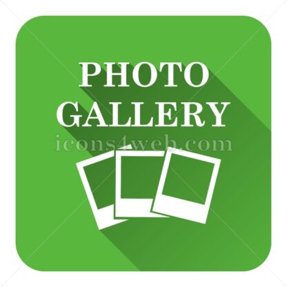 Photo gallery flat icon with long shadow vector – icon for website - Icons for website
