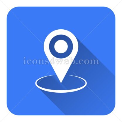 Pin location flat icon with long shadow vector – graphic design icon - Icons for website