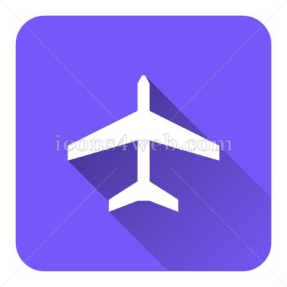 Plane flat icon with long shadow vector – icons for website - Icons for website