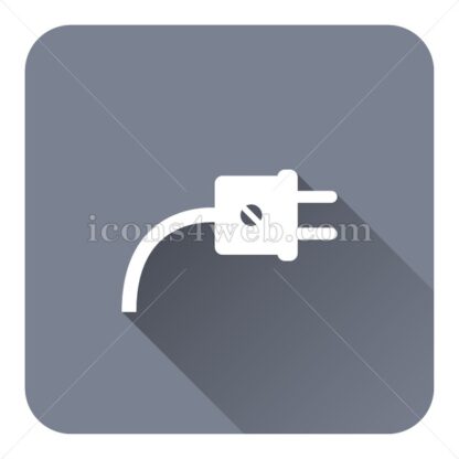 Plug flat icon with long shadow vector – web design icon - Icons for website