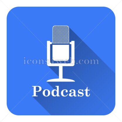 Podcast flat icon with long shadow vector – stock icon - Icons for website