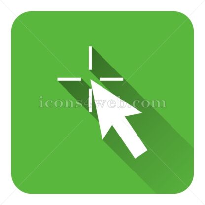 Pointer flat icon with long shadow vector – web page icon - Icons for website