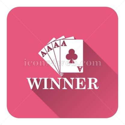 Poker winner flat icon with long shadow vector – graphic design icon - Icons for website