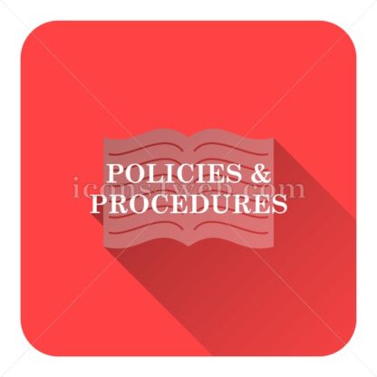 Policies and procedures flat icon with long shadow vector – flat button - Icons for website