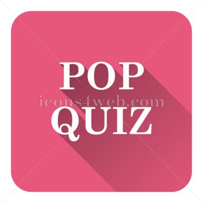 Pop quiz flat icon with long shadow vector – button for website - Icons for website