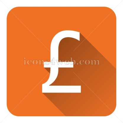 Pound flat icon with long shadow vector – royalty free icon - Icons for website