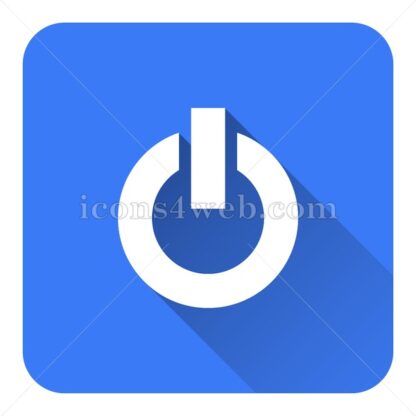 Power button flat icon with long shadow vector – web button - Icons for website