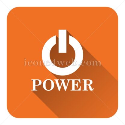 Power flat icon with long shadow vector – internet icon - Icons for website