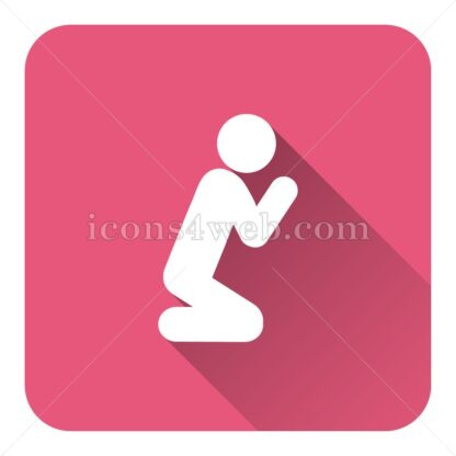 Prayer flat icon with long shadow vector – button for website - Icons for website