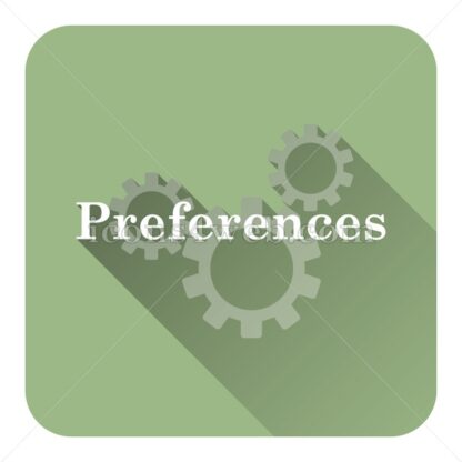 Preferences flat icon with long shadow vector – website button - Icons for website