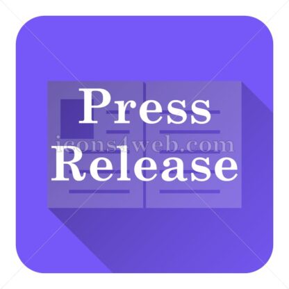Press release flat icon with long shadow vector – internet icon - Icons for website