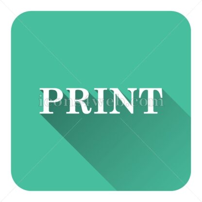 Print flat icon with long shadow vector – web page icon - Icons for website
