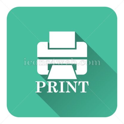 Print text flat icon with long shadow vector – icon for website - Icons for website
