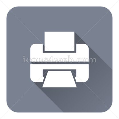 Printer flat icon with long shadow vector – icon for website - Icons for website