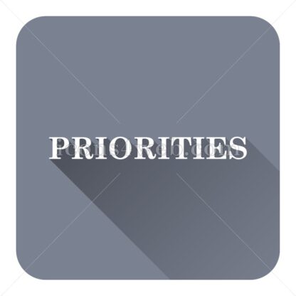Priorities flat icon with long shadow vector – flat button - Icons for website