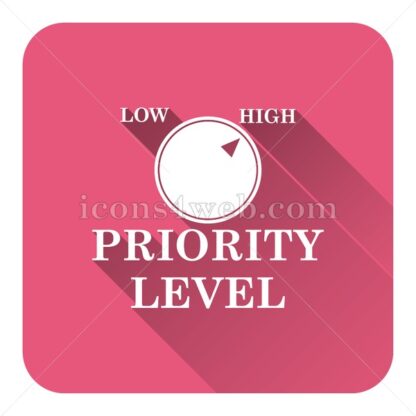 Priority level flat icon with long shadow vector – flat button - Icons for website
