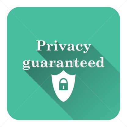 Privacy guaranteed flat icon with long shadow vector – website button - Icons for website