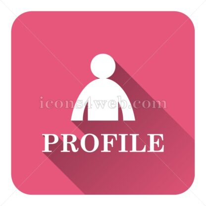 Profile flat icon with long shadow vector – icon for website - Icons for website