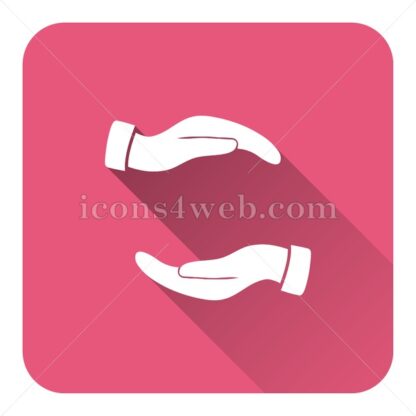 Protecting hands flat icon with long shadow vector – icon website - Icons for website