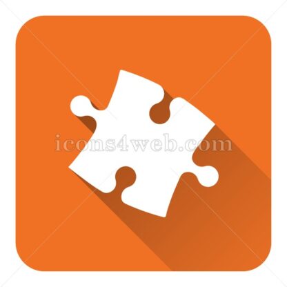 Puzzle piece flat icon with long shadow vector – stock icon - Icons for website