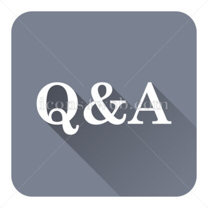 Q&A flat icon with long shadow vector – web design icon - Icons for website