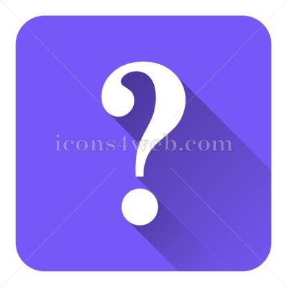Question mark flat icon with long shadow vector – webpage icon - Icons for website