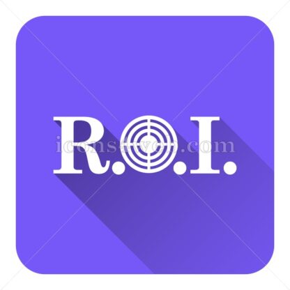 ROI flat icon with long shadow vector – website button - Icons for website
