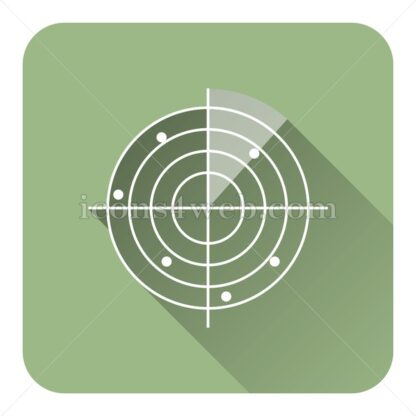 Radar flat icon with long shadow vector – button for website - Icons for website