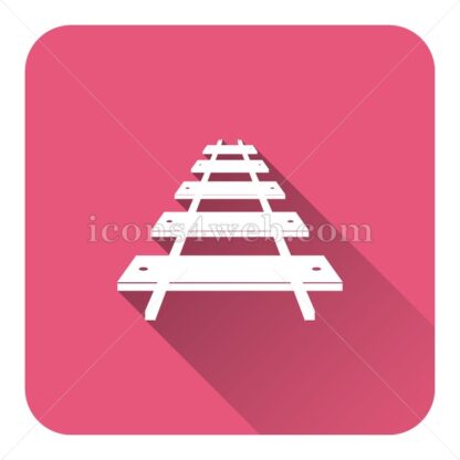 Rail road flat icon with long shadow vector – graphic design icon - Icons for website