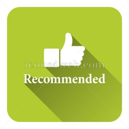 Recommended flat icon with long shadow vector – button icon - Icons for website