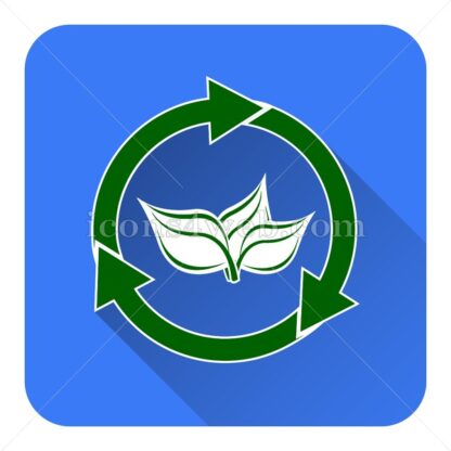 Recycle arrows flat icon with long shadow vector – royalty free icon - Icons for website
